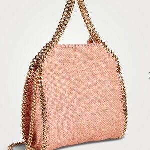 “SOLD” Stella McCartney Pink Tweed Shoulder Bag with Gold Chain Trim